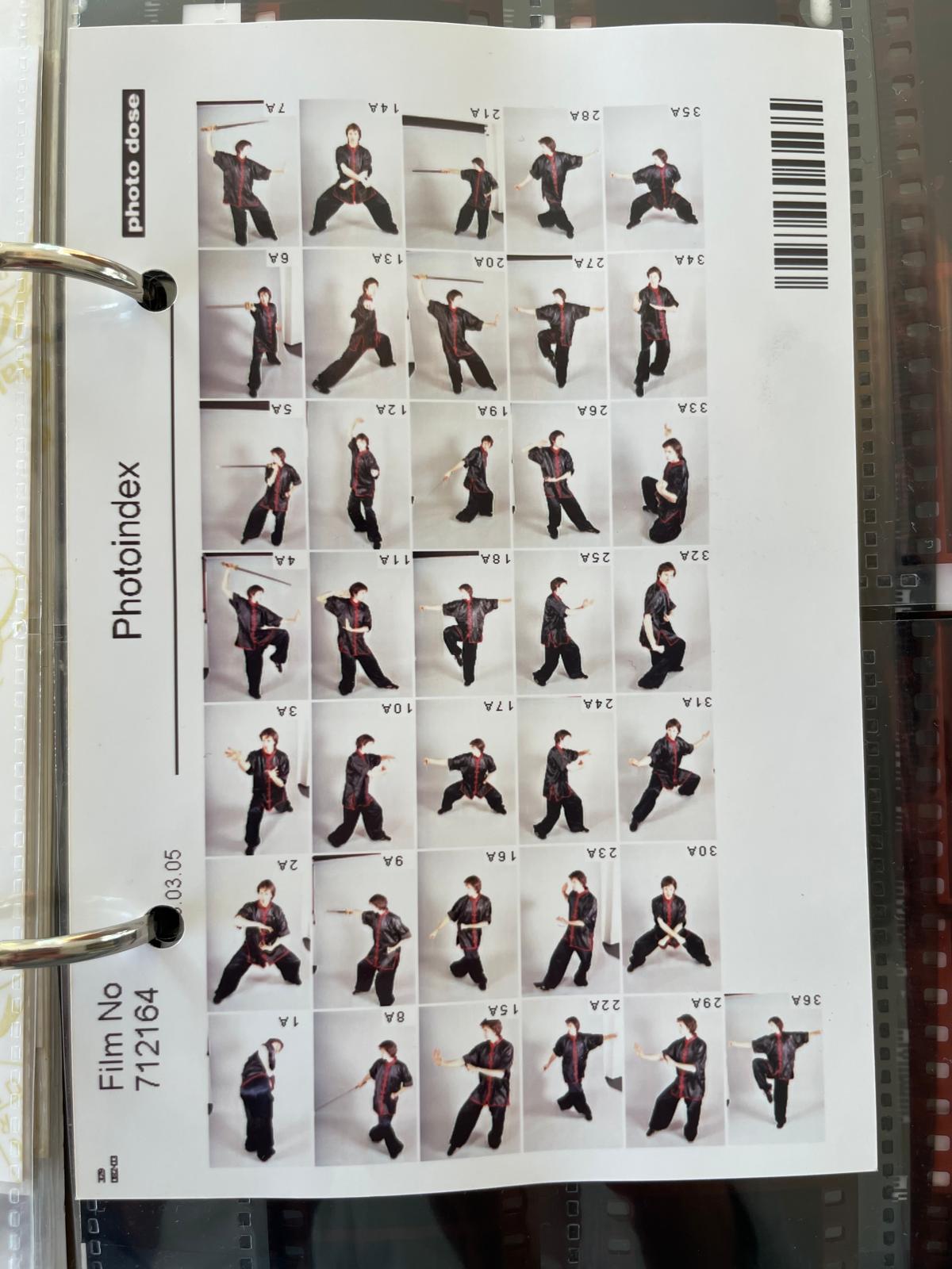 Fotoindex mit Adam in Kung-Fu-Posen aus einem Studienprojekt